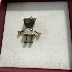 Pandora Gold and Pink Brooch Cat Design